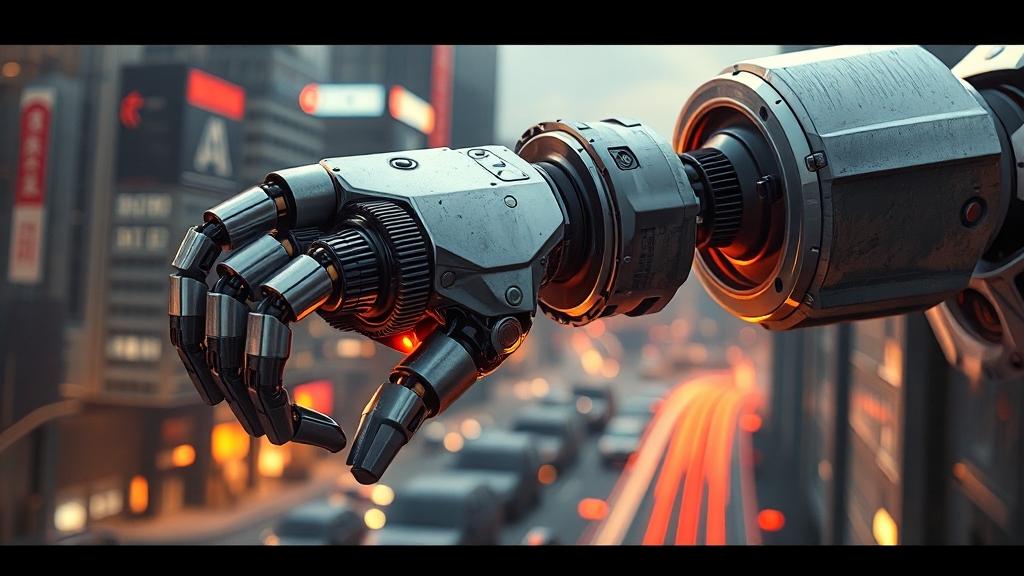 경쟁사 분석 및 로봇 시장 전망 (realistic 스타일)