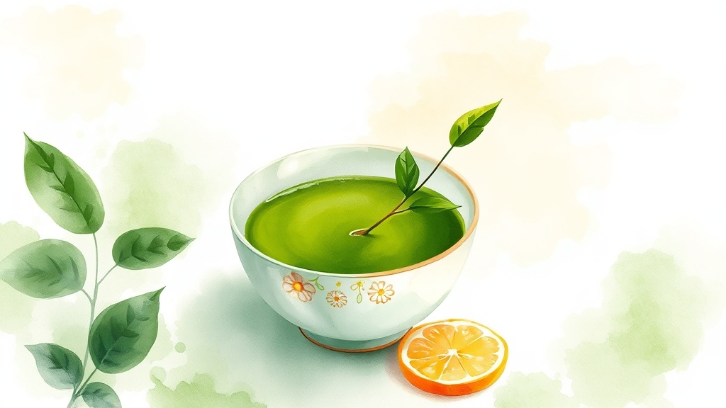 말차, 건강에 어떤 효능이? (watercolor 스타일)