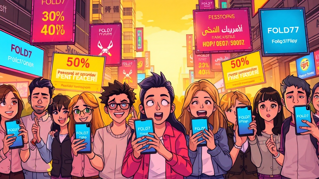 단통법 폐지 및 사전예약 경쟁 (cartoon 스타일)