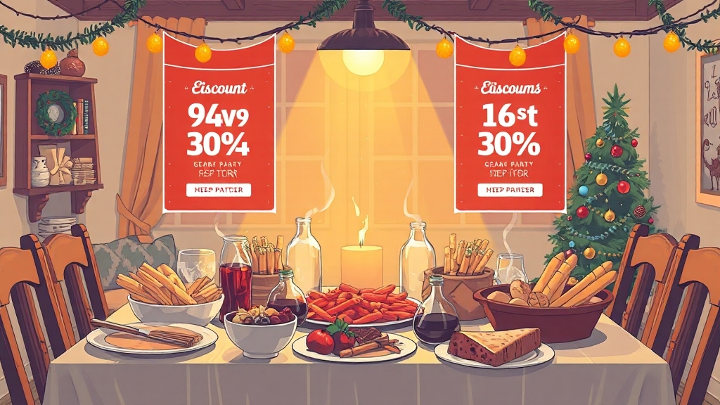 홈파티 할인 정보 총정리 (illustration 스타일)