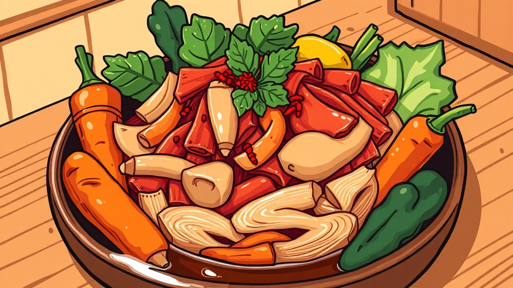 맛있는 김치 양념 만들기 (cartoon 스타일)