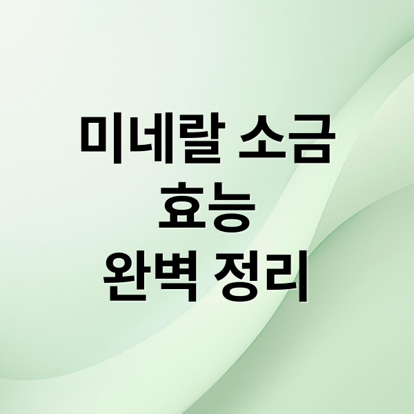 미네랄 소금
효능
완벽 정리 (미네랄 소금 효능)