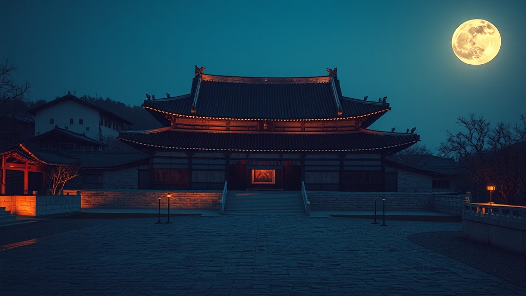 창경궁 야간개장 주요 코스 (realistic 스타일)