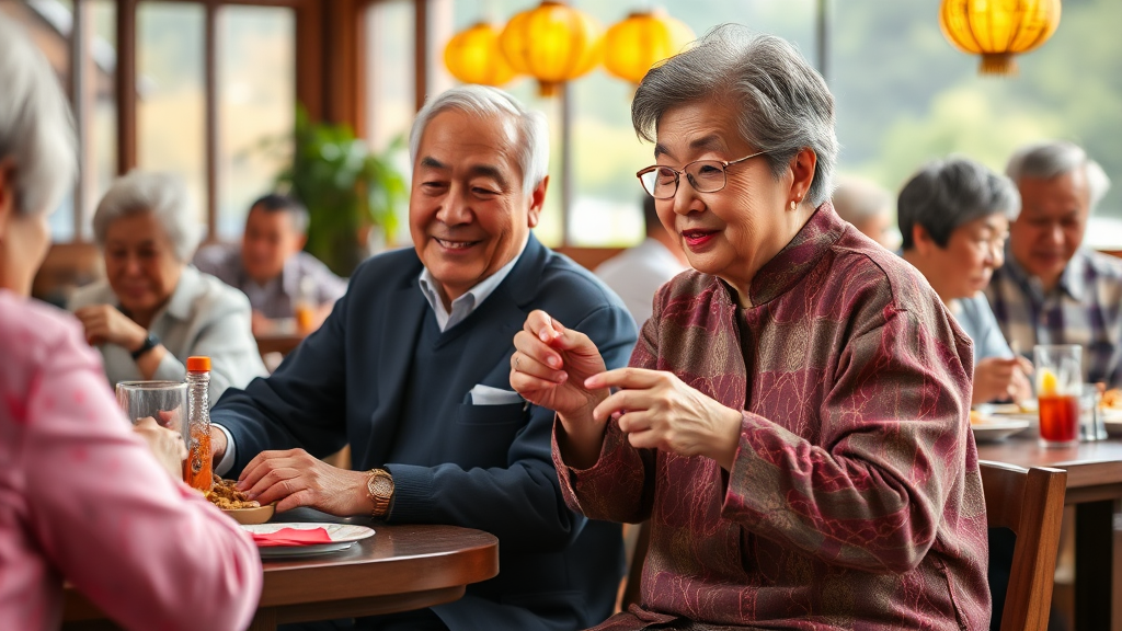 고창 실버타운의 매력: 맛있는 식사부터 활기찬 커뮤니티까지 (realistic 스타일)