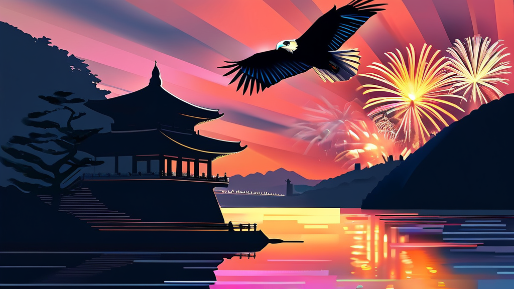 블랙이글스 에어쇼: 하늘을 수놓는 화려한 비행 (illustration 스타일)