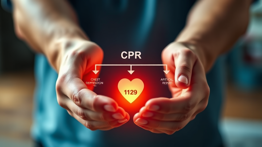 심폐소생술 순서 및 방법 (realistic 스타일)