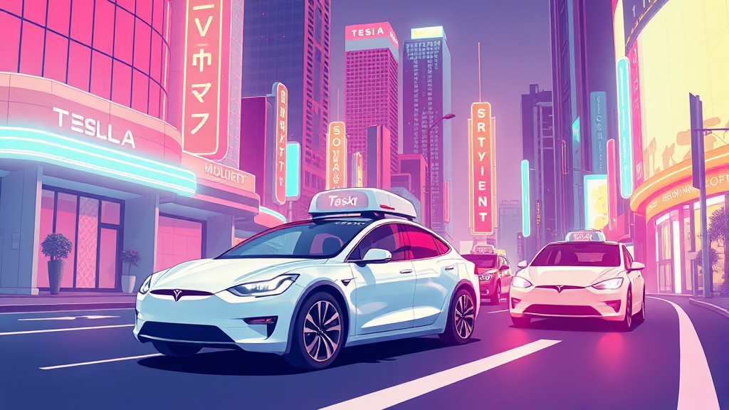 FSD 출시 영향 및 산업 변화 (illustration 스타일)