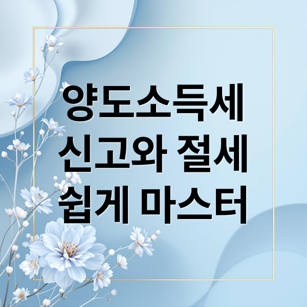 양도소득세
신고와 절세
쉽게 마스터 (양도소득세 신고)