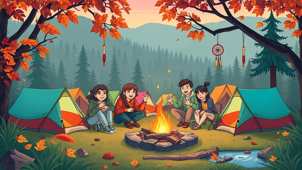 국립야영장, 이제 문제없어요! 😎 (illustration 스타일)