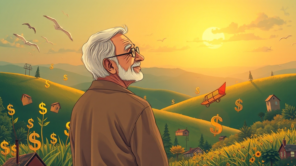 성공적인 노후, 투자 전략이 중요! (illustration 스타일)