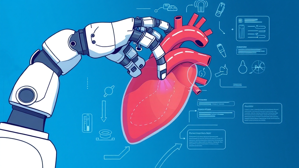 원격 로봇 심장 수술 원리 (illustration 스타일)