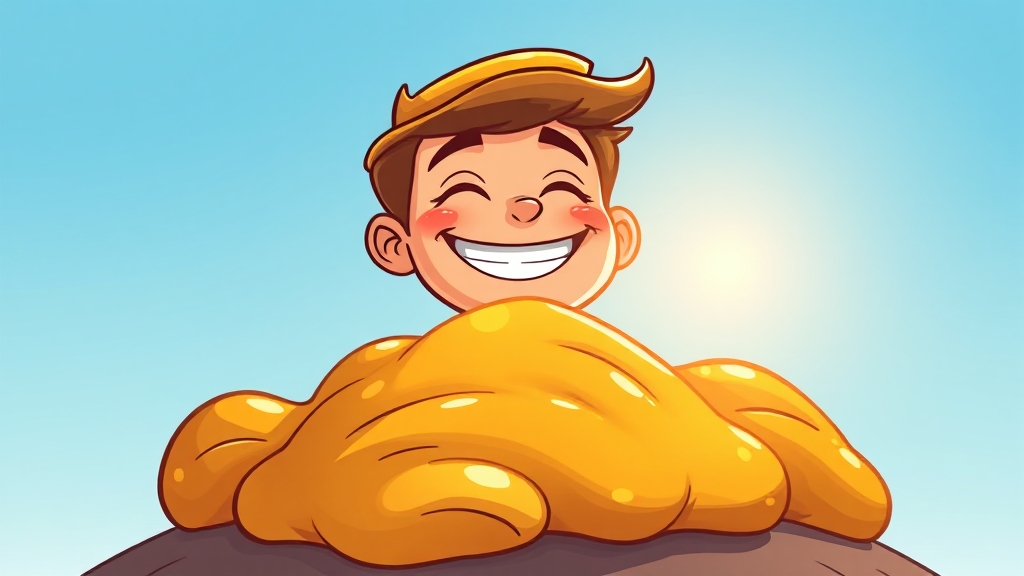 똥 꿈, 불안 해소와 긍정적 기대 (cartoon 스타일)