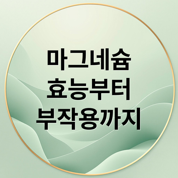 마그네슘
효능부터
부작용까지 (마그네슘 섭취 부작용 주의사항)