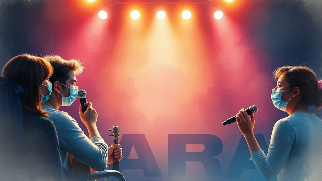 뮤지컬 산업 구조적 문제점 (watercolor 스타일)