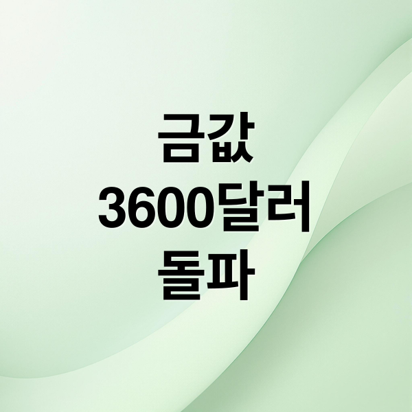 금값 
3600달러
돌파 (금값 3600달러 최고치)