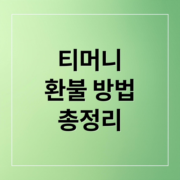 티머니
환불 방법
총정리 (티머니 환불 방법)