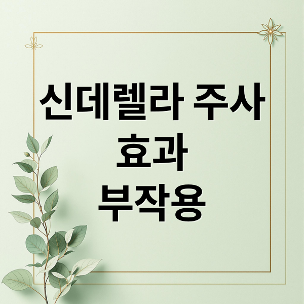 신데렐라 주사
효과
부작용 (신데렐라 주사 효능)