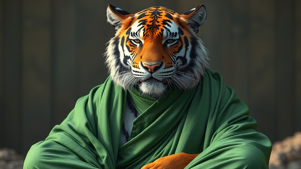 오늘의 운세: 호랑이띠 (realistic 스타일)