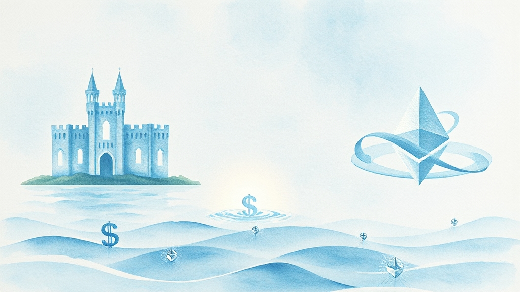 스테이블코인 종류 및 작동 원리 (watercolor 스타일)