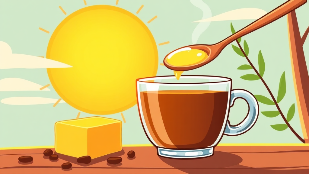 기버터, 방탄커피 & 레시피 (cartoon 스타일)