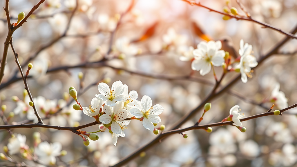 새로운 시작을 알리는 봄의 전조와 희망 (realistic 스타일)