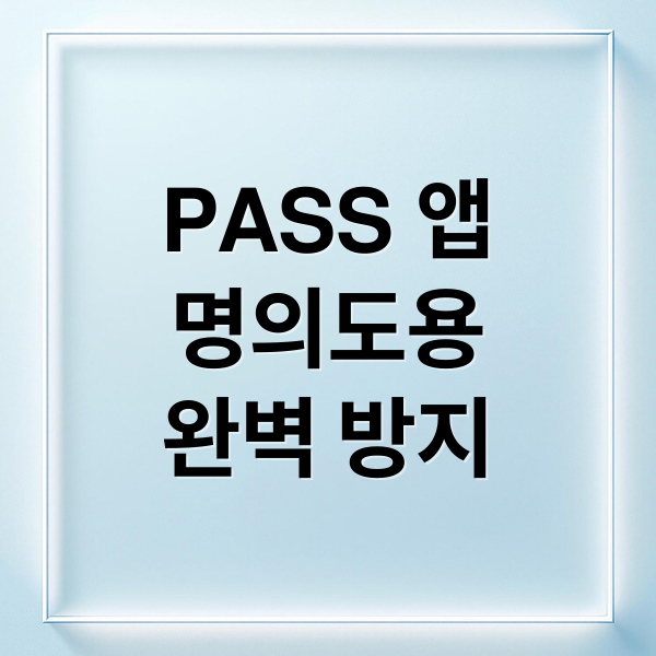 PASS 앱
명의도용
완벽 방지 (PASS 앱 명의도용)