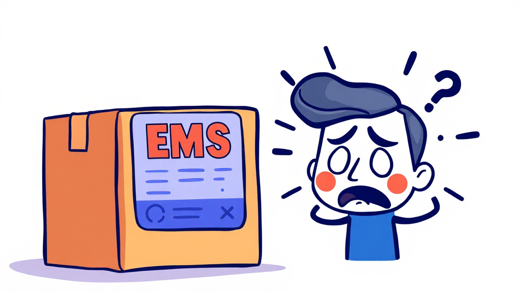 EMS 배송조회, 왜 안될까요? (cartoon 스타일)