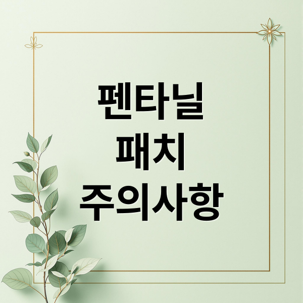 펜타닐
패치
주의사항 (펜타닐패치)