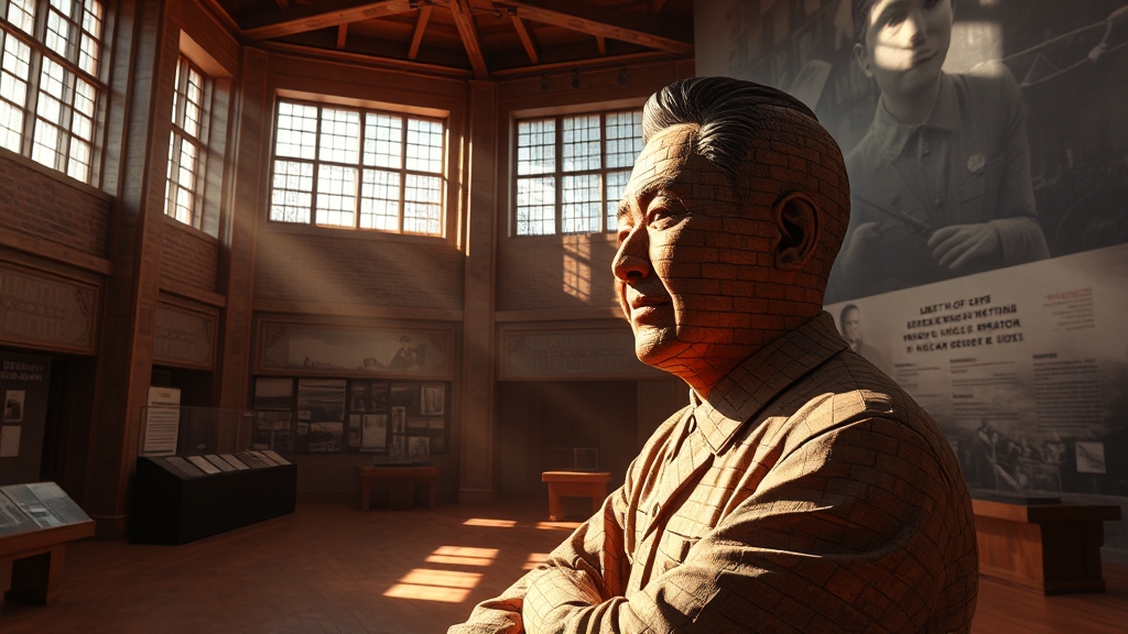 전시 공간 및 구성 (realistic 스타일)