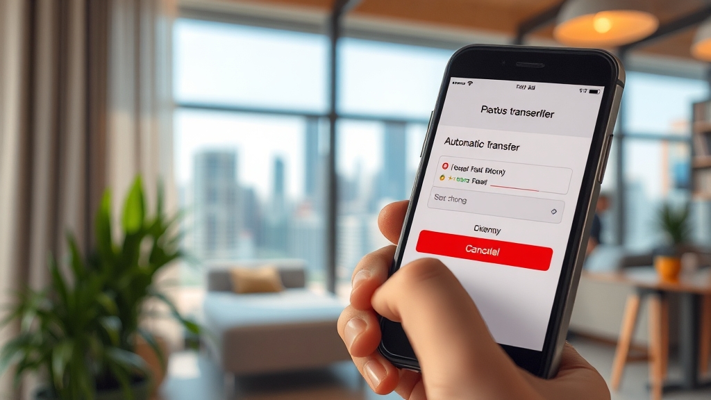 자동이체 해지 절차 안내 (realistic 스타일)