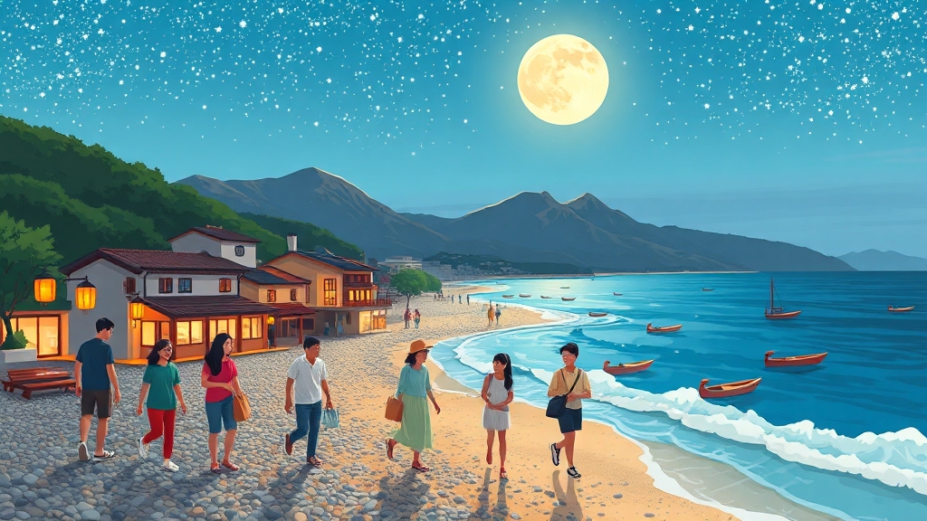 주변 환경과 관광지 (cartoon 스타일)