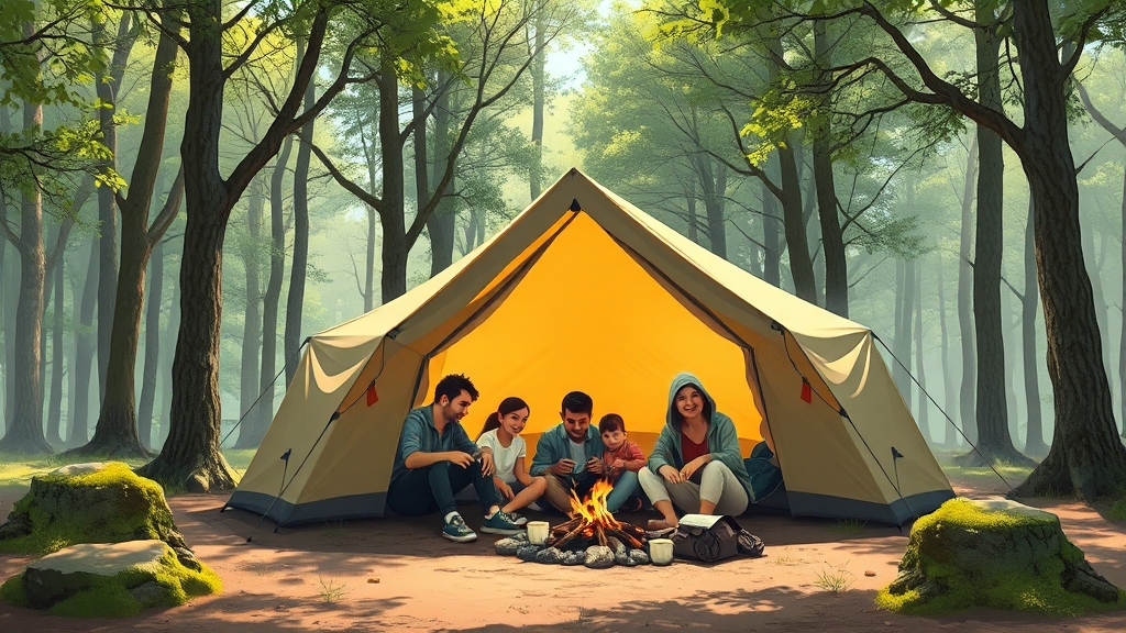 간편하고 쾌적한 캠핑 (illustration 스타일)