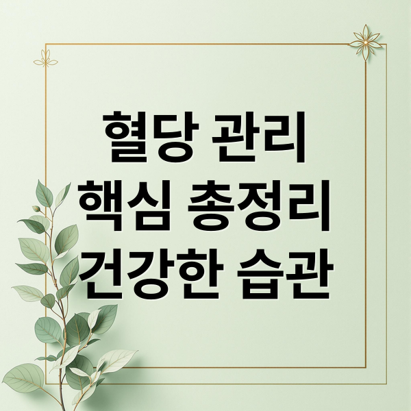 혈당 관리
핵심 총정리
건강한 습관 (혈당 관리 음식 10가지)