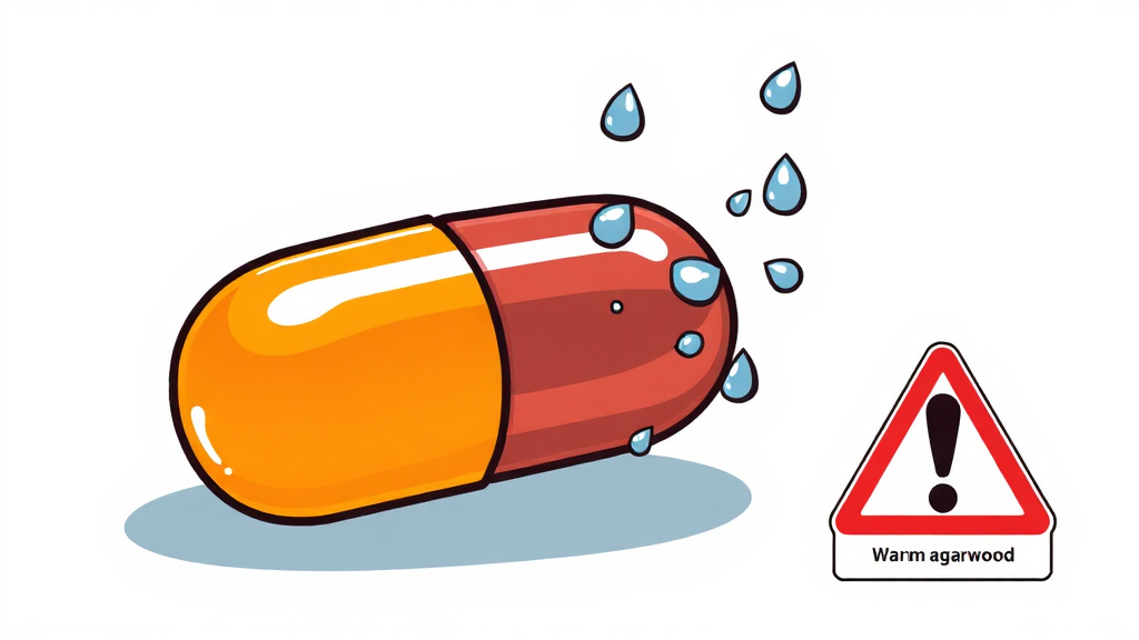 침향환, 부작용과 주의사항은 없을까? (cartoon 스타일)