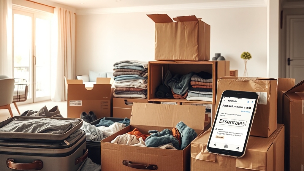 이사 전 짐 정리 요령 (realistic 스타일)