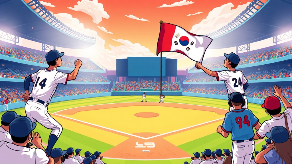 한국 대표팀 8강전 상대 및 상세 일정 (cartoon 스타일)