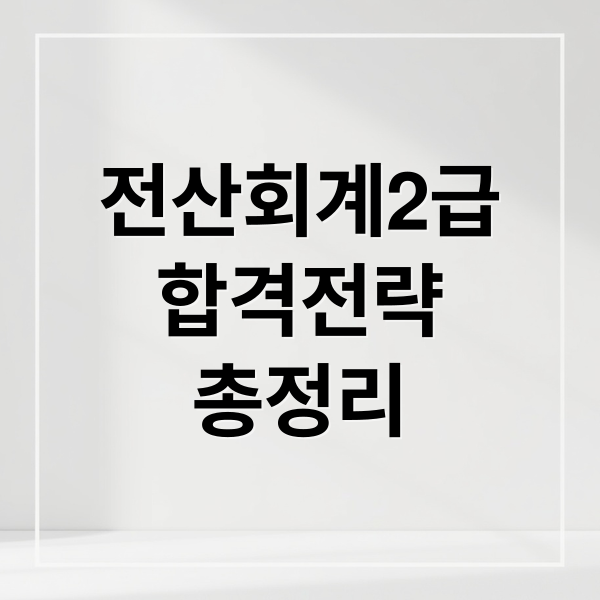 전산회계2급
합격전략
총정리 (전산회계 2급 인강 독학)