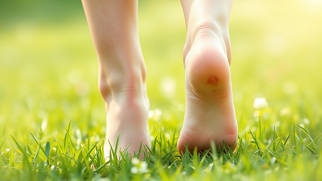 맨발걷기, 주의할 점은? (watercolor 스타일)