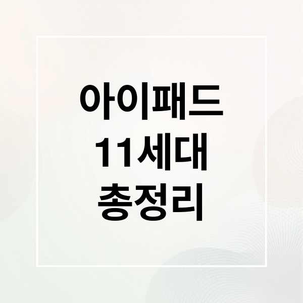 아이패드
11세대
총정리 (아이패드 11세대)