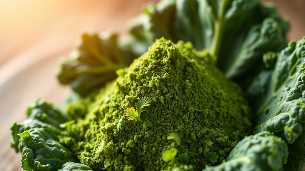 컬리케일 분말의 주요 효능 (realistic 스타일)