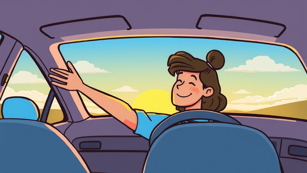 운전 전후 컨디션 관리 (cartoon 스타일)