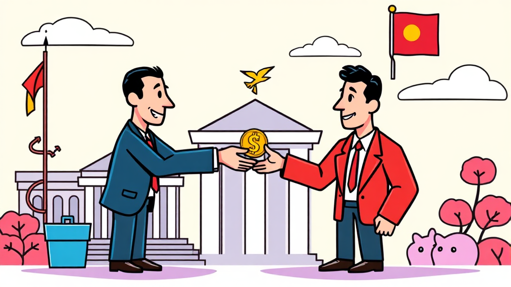 가상자산 시장 신뢰 회복을 위한 정부와 거래소의 노력 (cartoon 스타일)