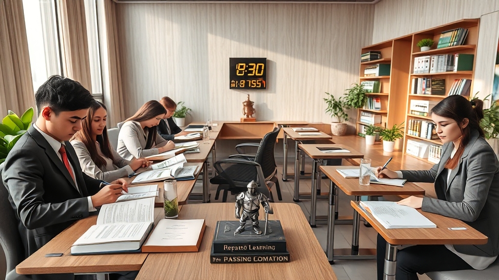 기출 문제 활용과 실전 대비 (realistic 스타일)