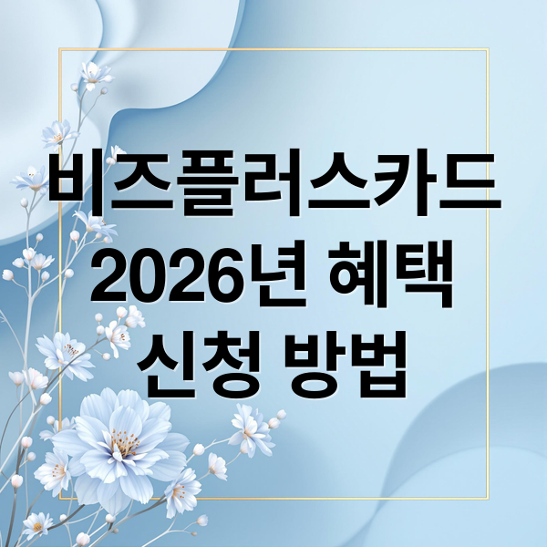비즈플러스카드
2026년 혜택
신청 방법 (비즈플러스카드)
