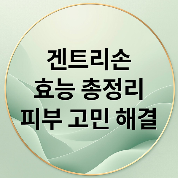 겐트리손
효능 총정리
피부 고민 해결 (겐트리손크림)