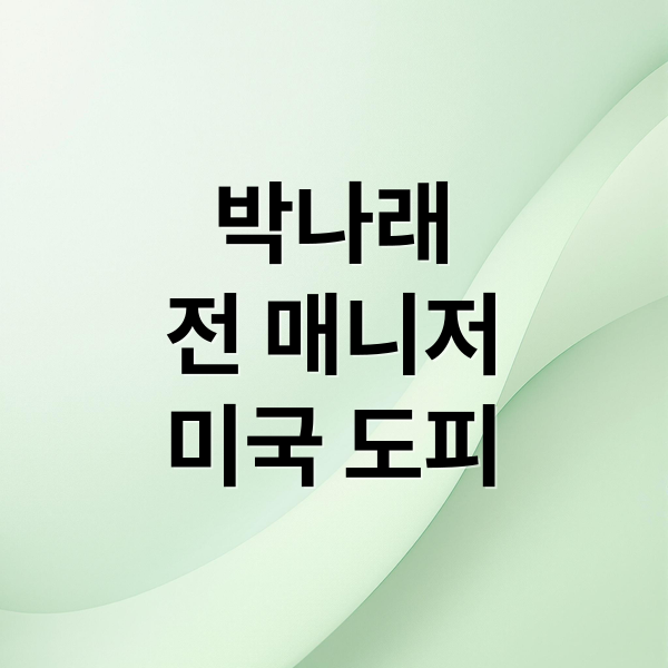 박나래
전 매니저
미국 도피 (박나래 전 매니저 조사 직후 미국행, 도피 의혹)