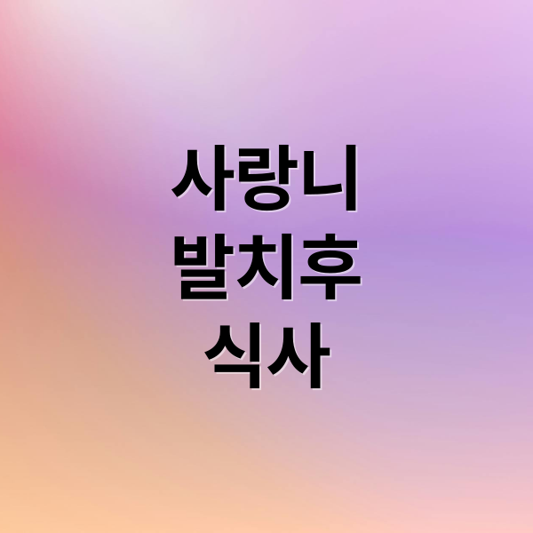 사랑니
발치후
식사 (사랑니 발치 후 식사 추천 메뉴(식사 시간 , 통증, 양치방법 총정리))