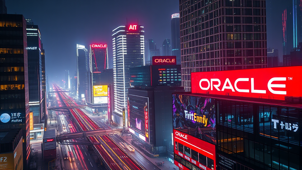 AI 시장 경쟁과 오라클 전략 (realistic 스타일)