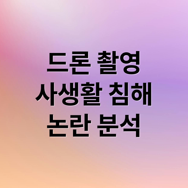 드론 촬영
사생활 침해
논란 분석 (드론 촬영 사생활 침해 법적 문제)