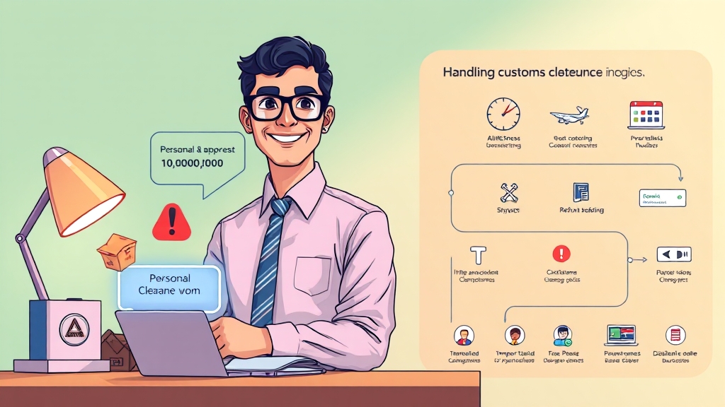 배송 및 통관 핵심 정보 (illustration 스타일)